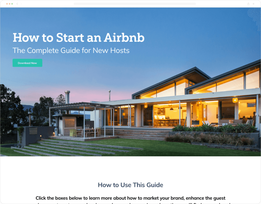 Turno — How to Start an Airbnb digital guide displayed in browser